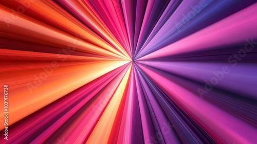 Vibrant 3D Abstract Minimalism: Central Radiating Patterns in Vivid Colors