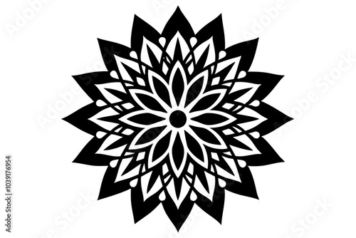 Minimal Mandala design | isolated vector silhouette illustration on white background