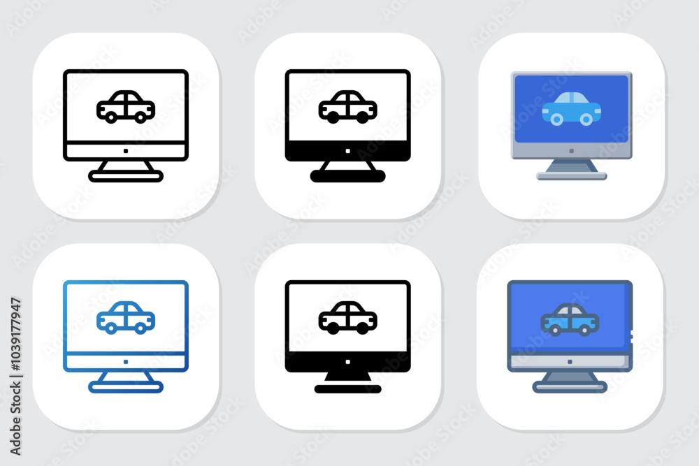 cars icons with various design styles cars icons with various design styles