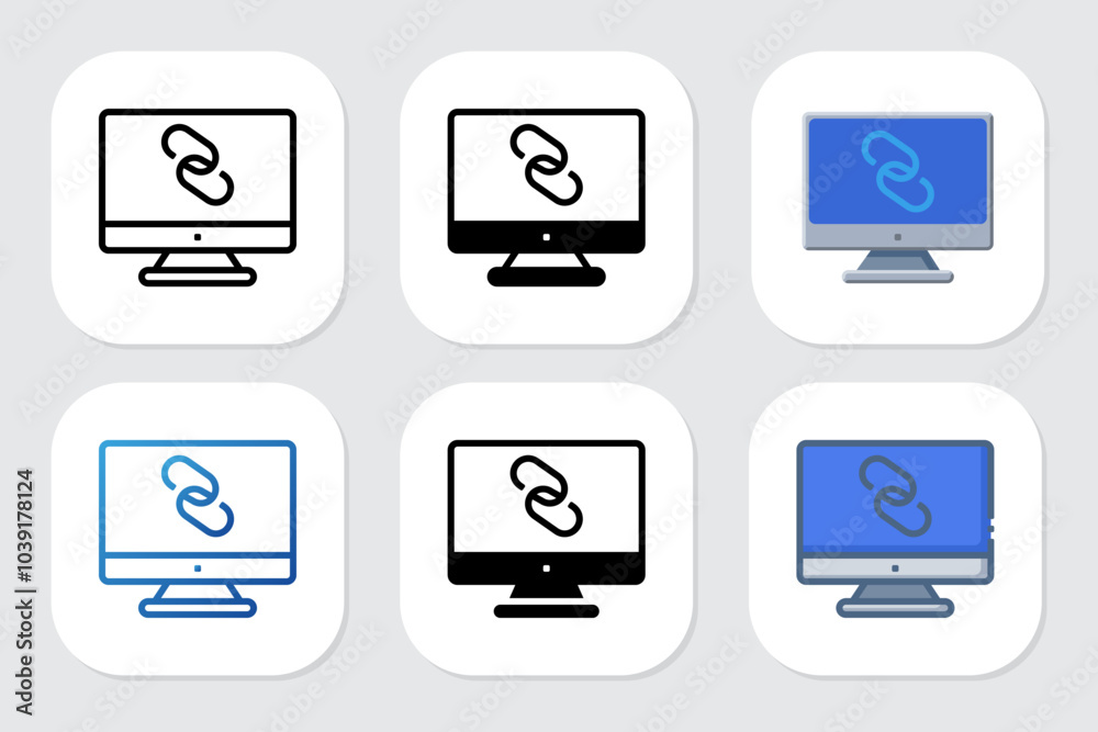 link icons with various design styles link icons with various design styles