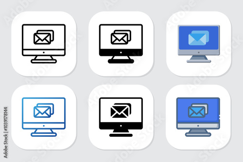 letters icons with various design styles