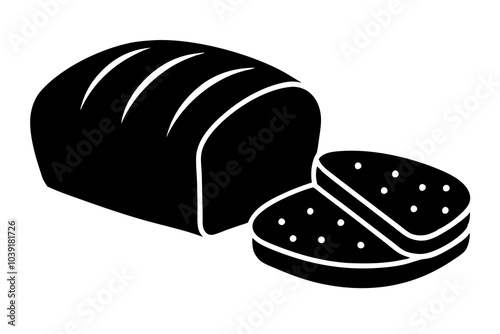 Bread Loaf and Slices silhouette | isolated vector silhouette illustration on white background