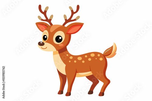 Cute reindeer vector illustration, Christmas baby reindeer vector art, reindeer clip art vector