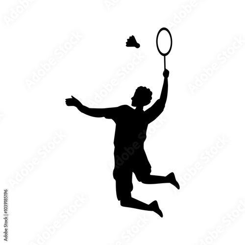 Badminton player silhouette
