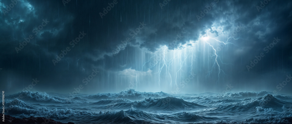 Obraz premium Epic Ocean Thunderstorm 