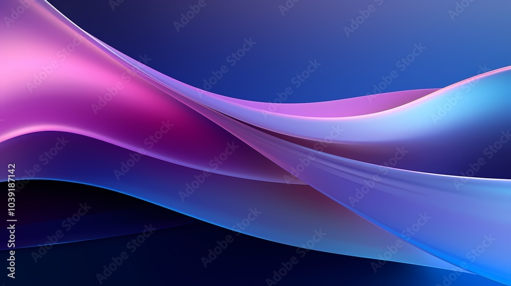 Fototapeta premium Digital technology blue purple gradient curve poster web page PPT background