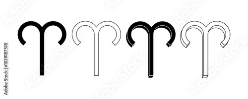 aries symbol set isolated on white background 