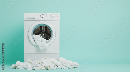 Overloaded Laundry: A white...