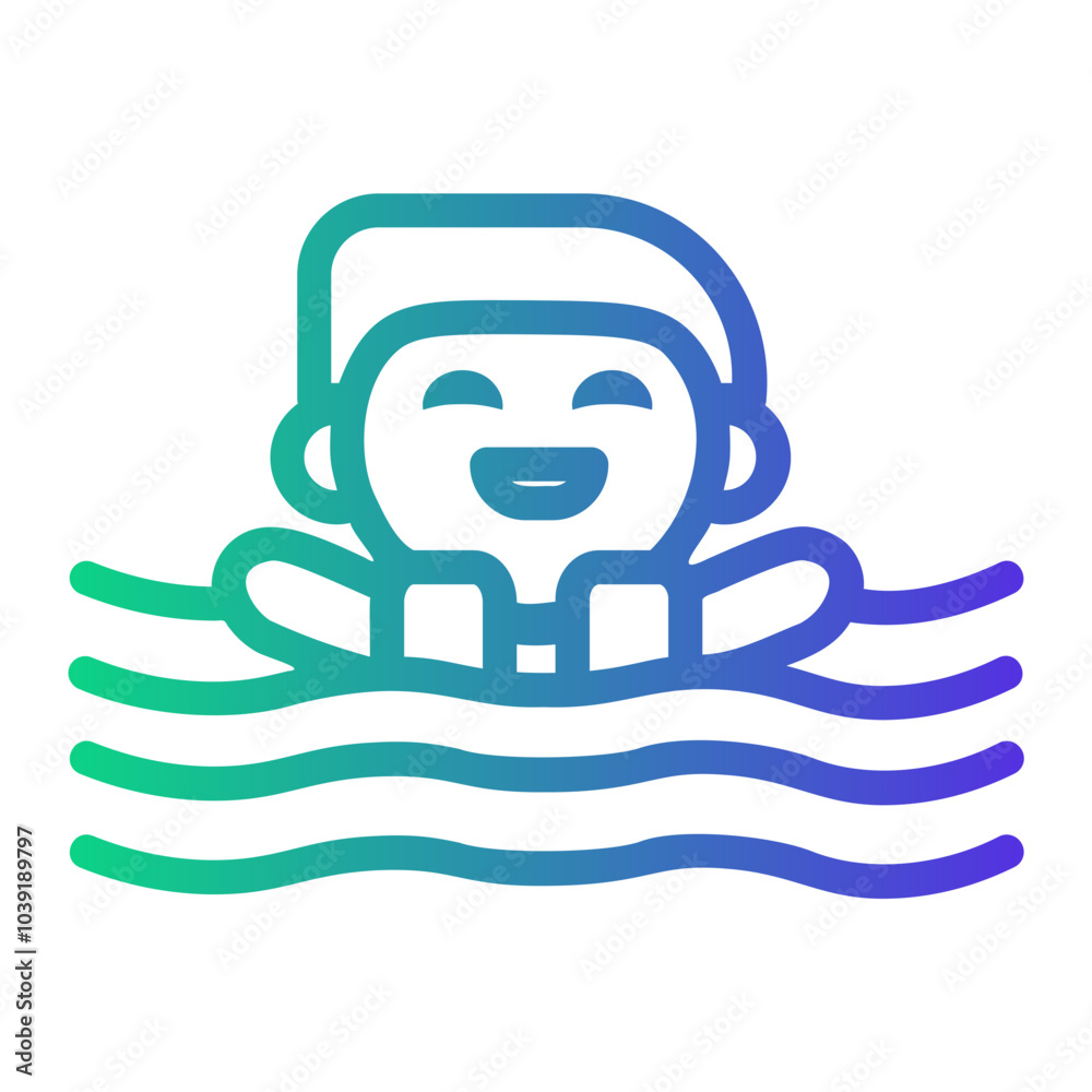 Obraz premium swim Line Gradient Icon