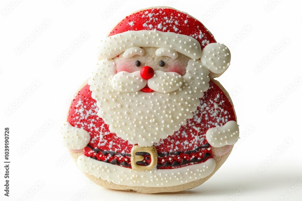 Fototapeta premium Holiday Christmas Santa Claus Cookie Isolated on a white background. MZ