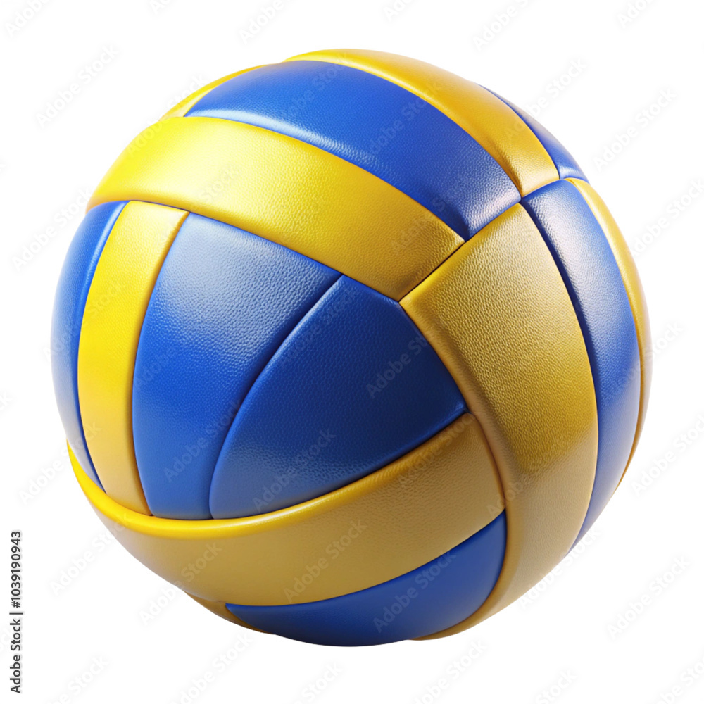 Blue and Yellow Volleyball Isolated on Transparent Background Blue and Yellow Volleyball Isolated on Transparent Background
