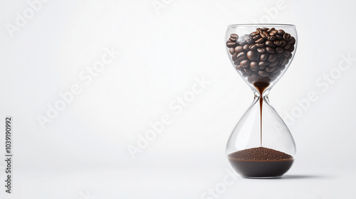 Coffee Time: A glass hourgl...