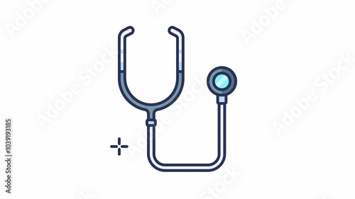 Animation of a stethoscope, commonly used in medical settings for auscultation.