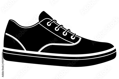 sneaker shoe icon vector silhouette side view casual