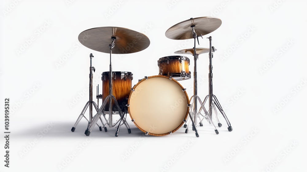 Drum Set on White Background