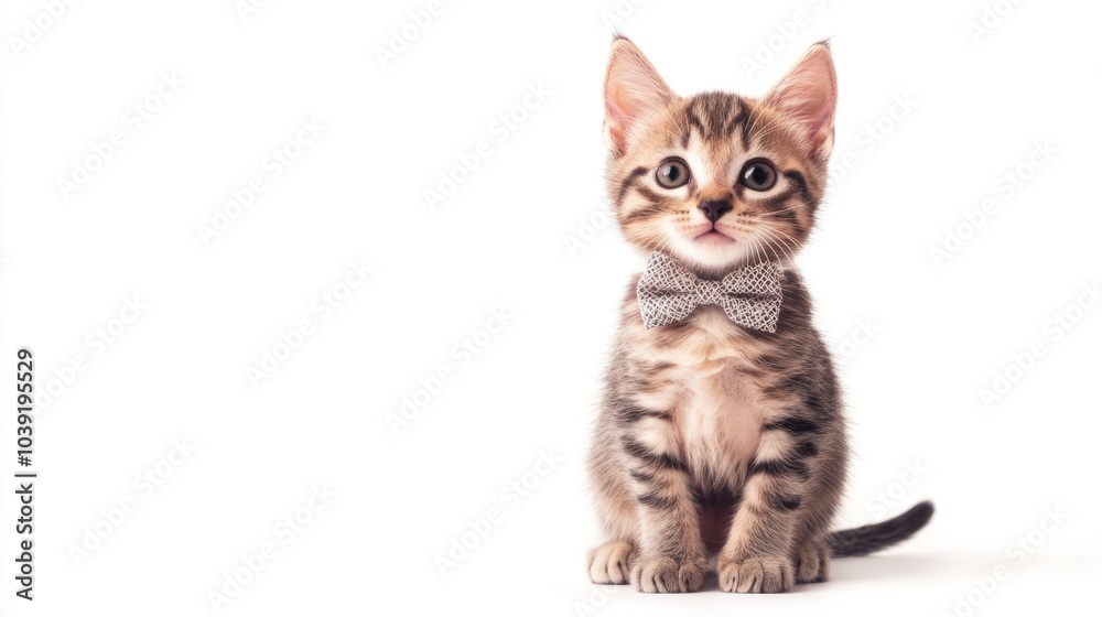 Obraz premium Cute Kitten with Bowtie