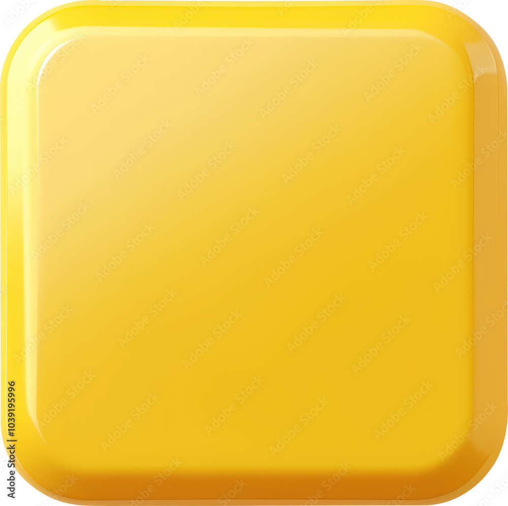 Glossy yellow square button