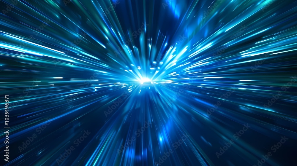 Digital technology blue abstract luminous light speed poster web page PPT background