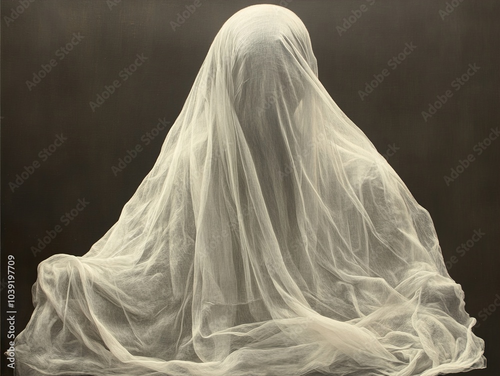 Veiled Figure: A Study in Shadows and Light Veiled Figure: A Study in Shadows and Light