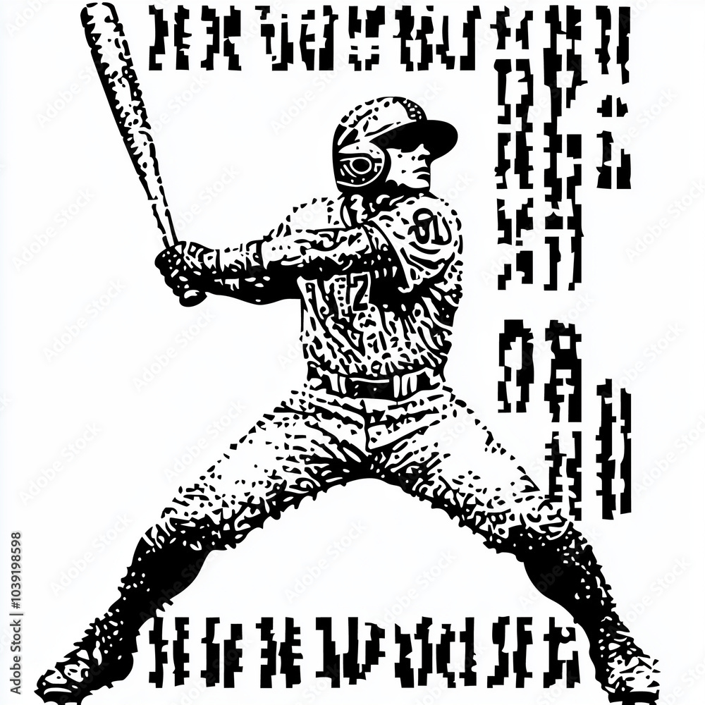 Fototapeta premium black QR code style, composed with baseball and bat in vector style, white png background
