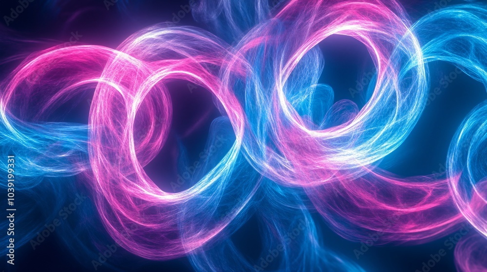 Abstract blue and pink glowing lines. Abstract blue and pink glowing lines.