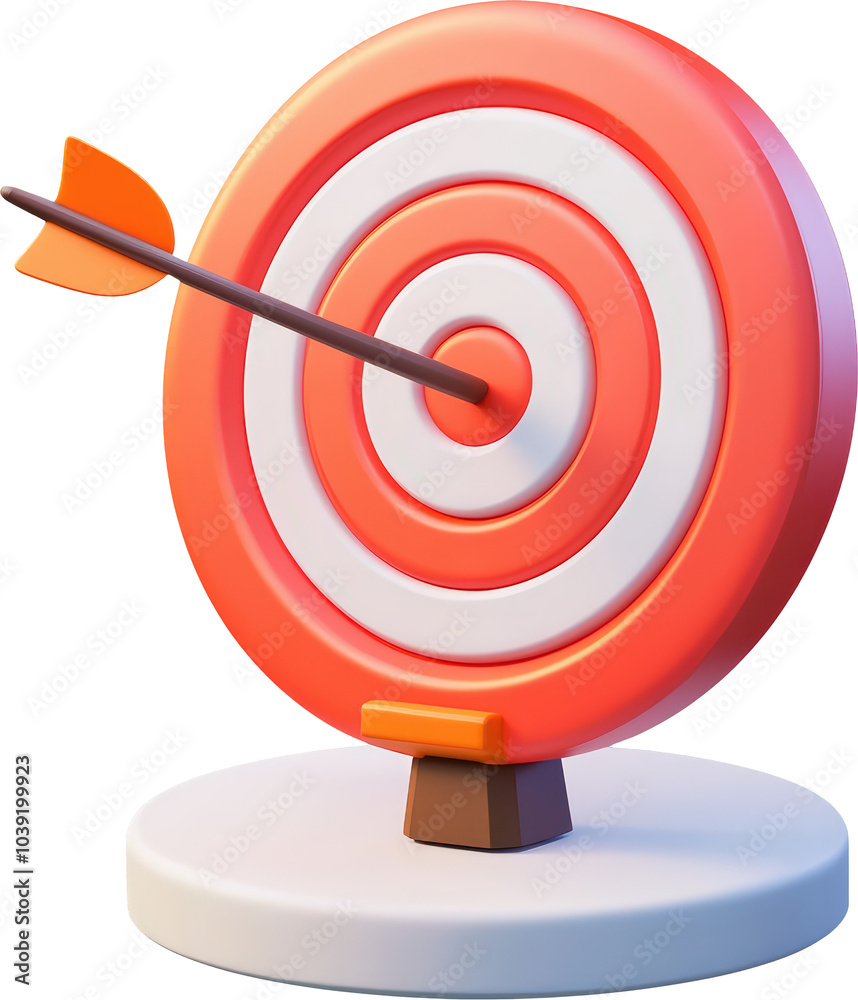 Red and white target hit Red and white target hit