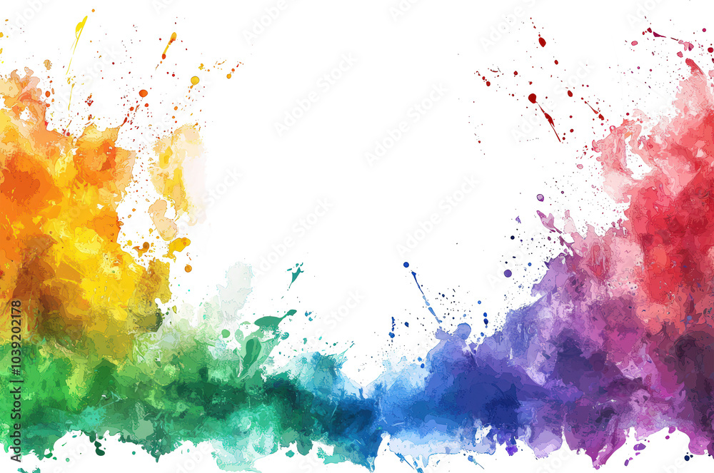 Obraz premium Rainbow paint splatters