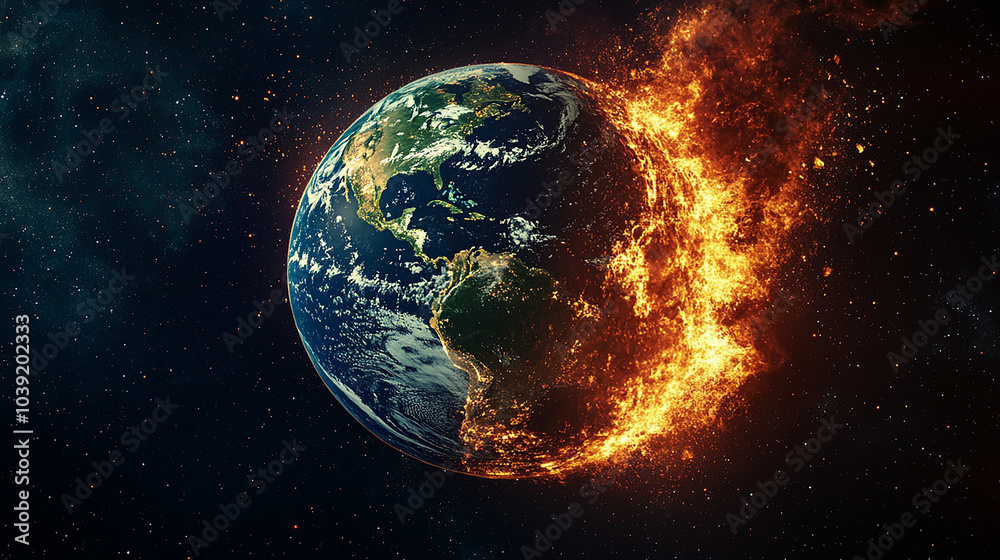 Obraz premium Earth's Deteriorating Environment Decay