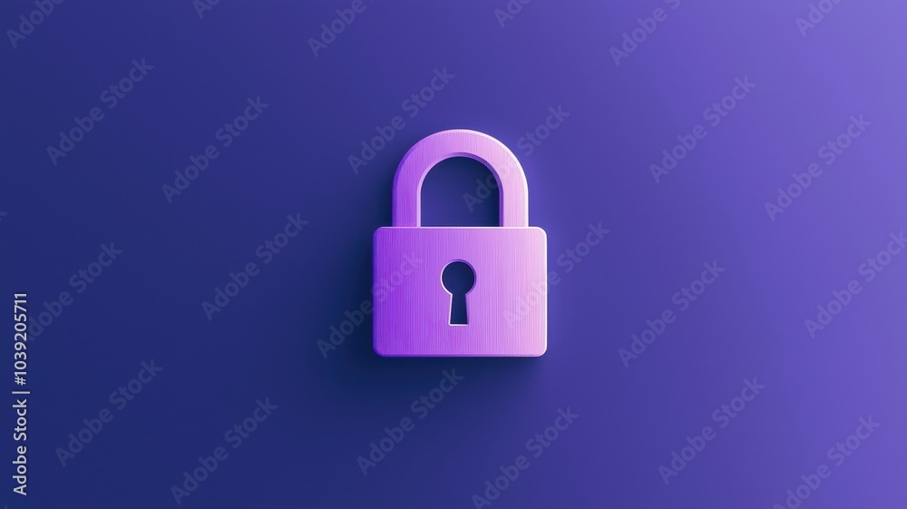A minimalistic purple padlock icon set against a deep purple background, symbolizing security and protection. A minimalistic purple padlock icon set against a deep purple background, symbolizing security and protection.
