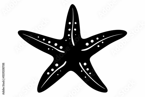 Star Fish Silhouette Vector, Starfish Icon, Black Sea Star Fish Collection
