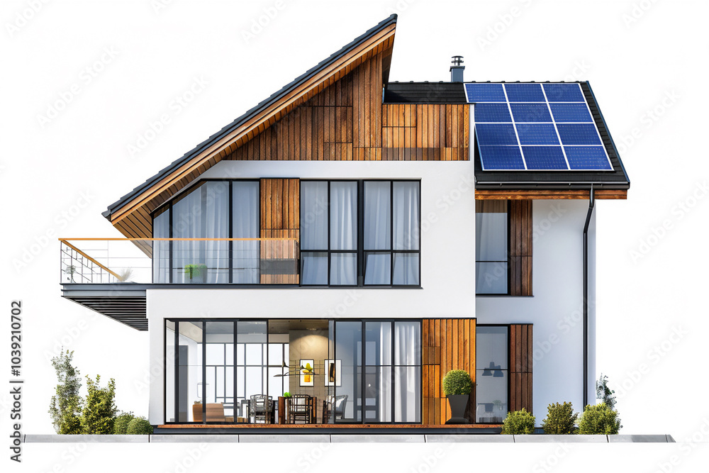 Modern house concept with solar panel version 14 Modern house concept with solar panel version 14