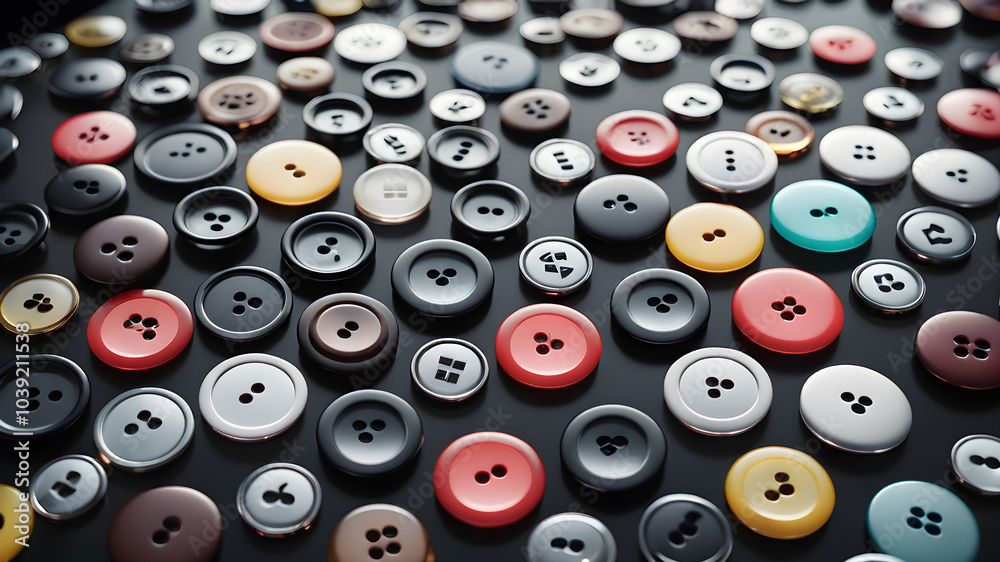 A close up of many different colored buttons A close up of many different colored buttons