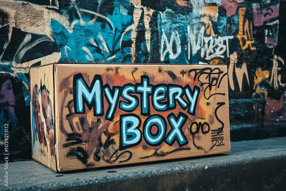Fototapeta premium a Mystery box made out of cardboard , loot box, random box