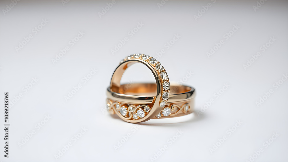 A gold and diamond ring with a design of a flower A gold and diamond ring with a design of a flower