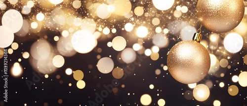 Elegant Soft Gold and White Bokeh Lights Background