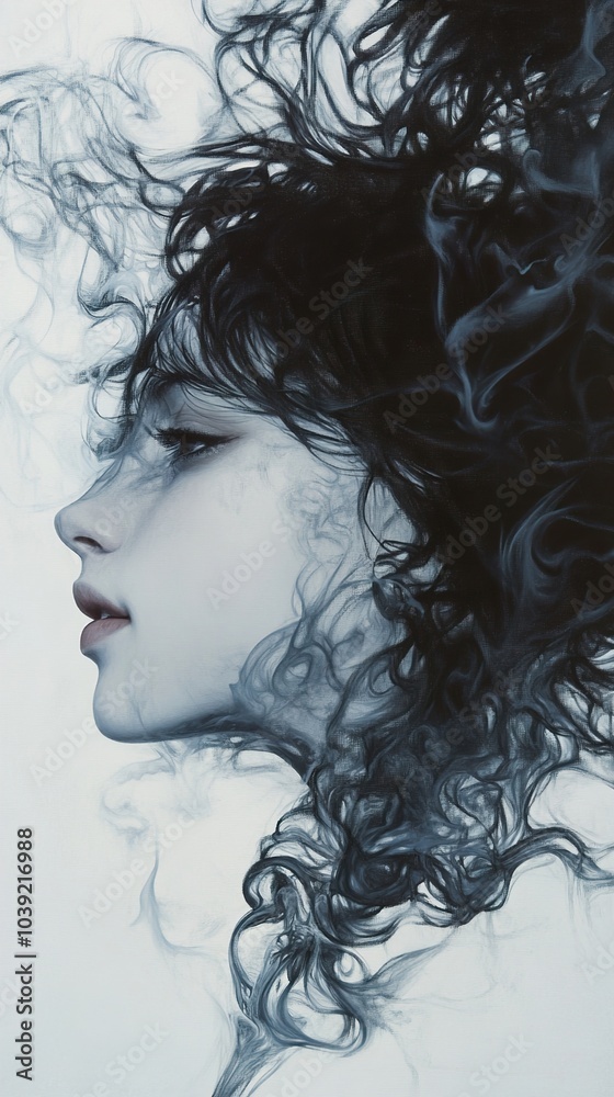 Abstract Portrait of a Woman with Smoke Abstract Portrait of a Woman with Smoke