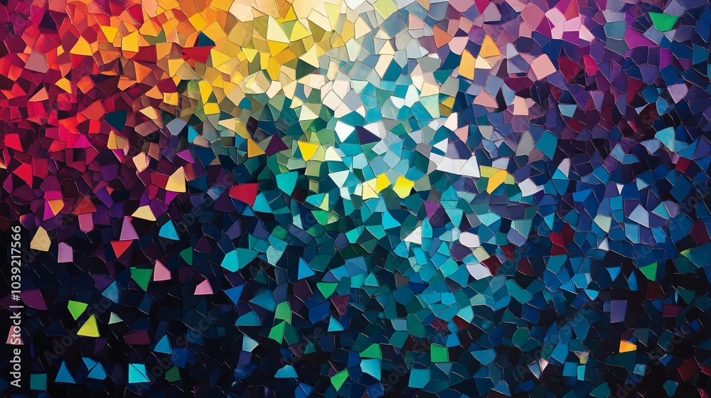Abstract colorful mosaic background with geometric shapes.