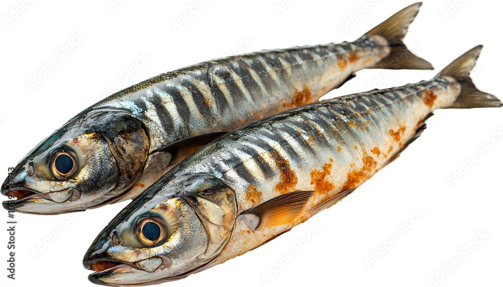 Two fresh fish on a black background. Two fresh fish on a black background.