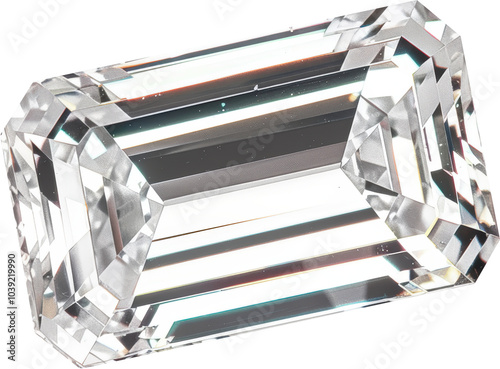 Sparkling emerald cut diamond