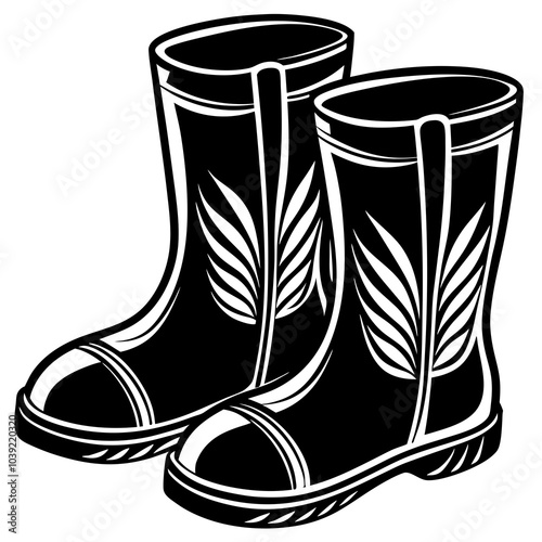 pair of boots for gardening