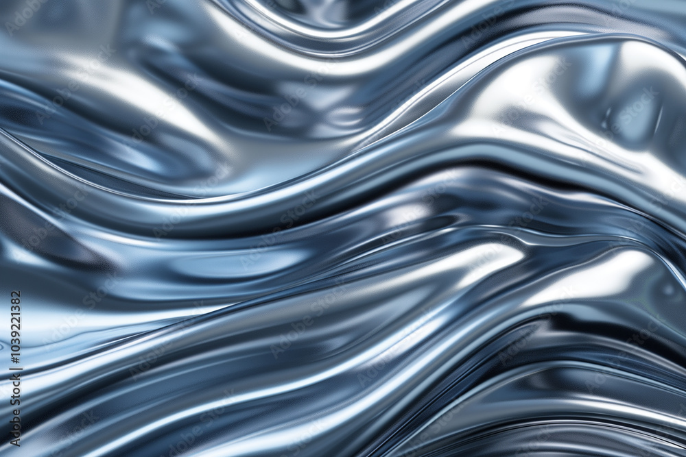 3D abstract waves in smooth metallic finishes. 3D abstract waves in smooth metallic finishes.
