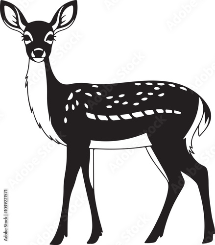 silhouette of a deer vector art illustration