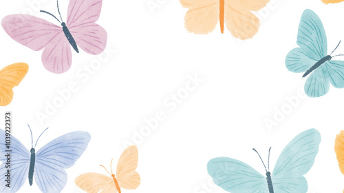 Beautiful Watercolor Butterflies in Soft Colors for Artistic and Creative Designs