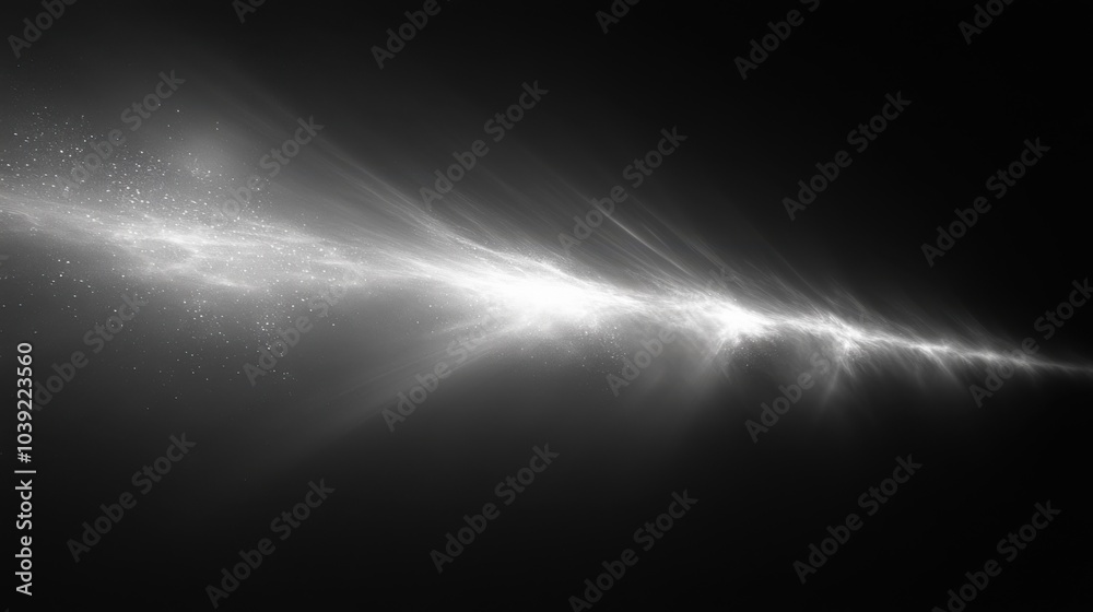 Abstract depiction of light and motion in a dark background.