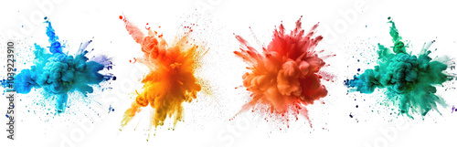 Colorful powder explosions photo