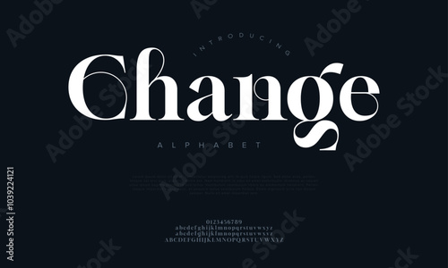 Change typography beauty fashion elegant minimalist serif italic fonts decorative wedding vintage retro logos. Minimal luxury font alphabet logo. Vector illustration