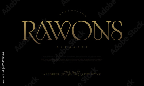 Rawons typography beauty fashion elegant minimalist serif italic fonts decorative wedding vintage retro logos. Minimal luxury font alphabet logo. Vector illustration