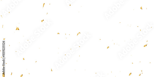 Vector gold particles confetti glitter on transparent background.  Gold sparks and doted golden glitter special light effect celebration background. 