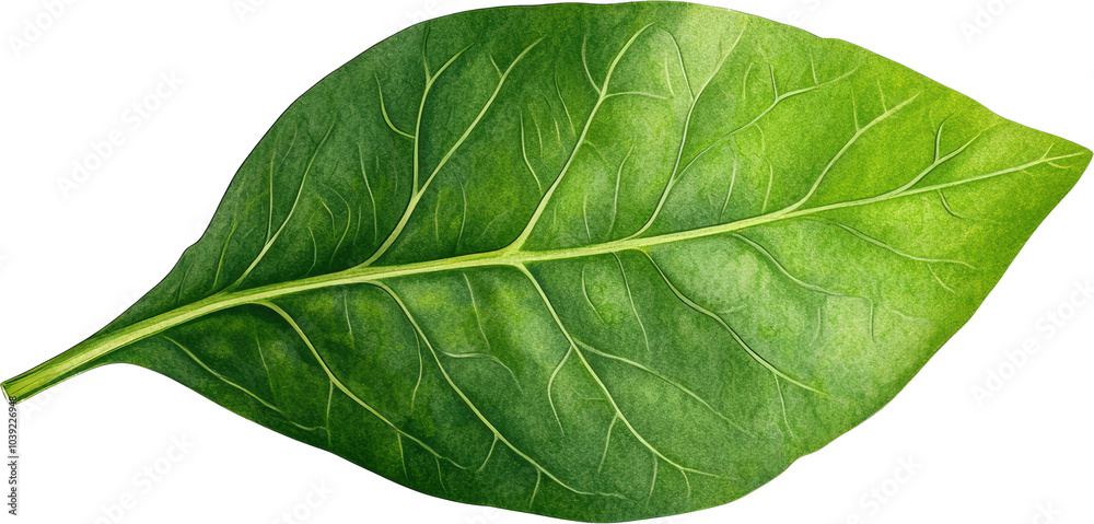 Obraz premium Close-up of a vibrant green leaf