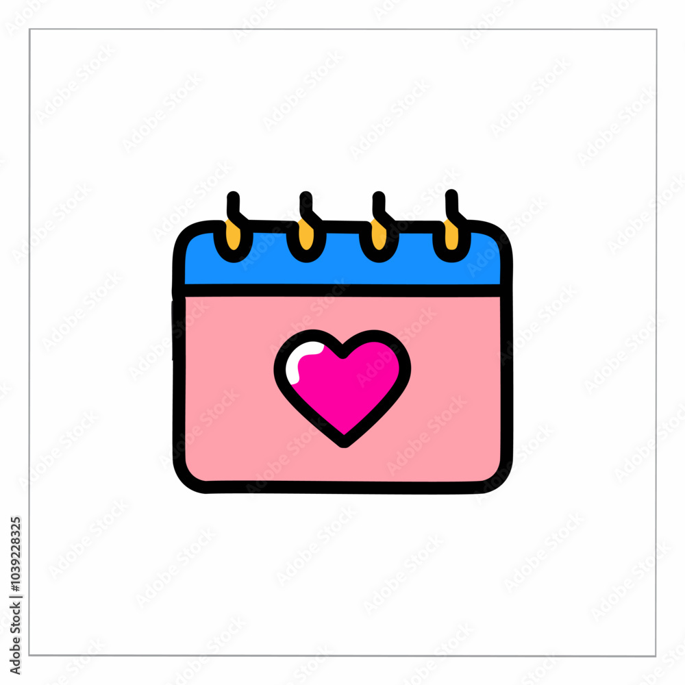Calendar with heart icon. Vector illustration. Calendar with heart icon. Vector illustration.